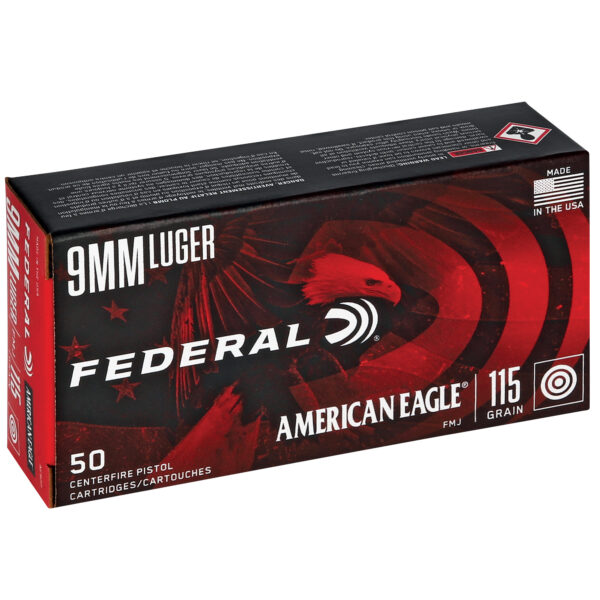 FEDERAL AMERICAN EAGLE 9MM 115GR FMJ 1000 Rounds Free Shipping! 9DP - Image 3