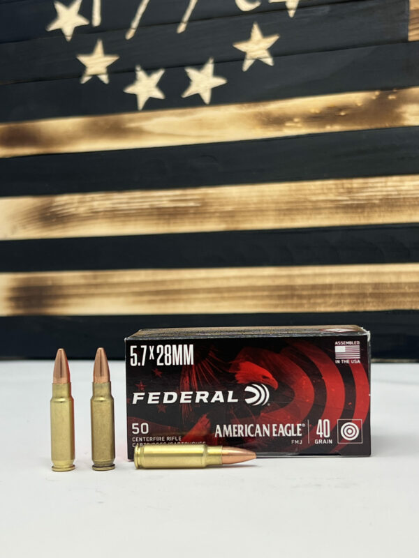 FEDERAL AMERICAN EAGLE 5.7X28MM 40 Grain FMJ 50 Rounds AE5728A