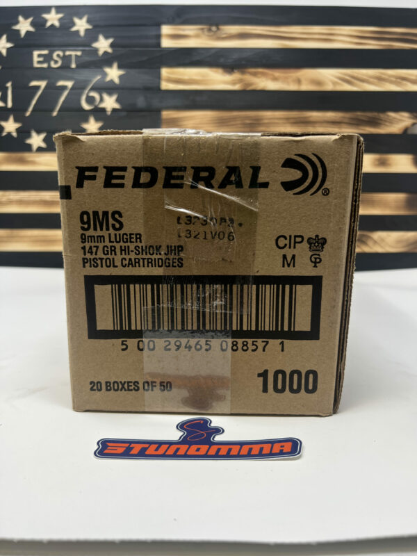 FEDERAL 9MM HI-SHOK 147 GRAIN JHP 1000 ROUNDS 9MS FREE SHIPPING!!