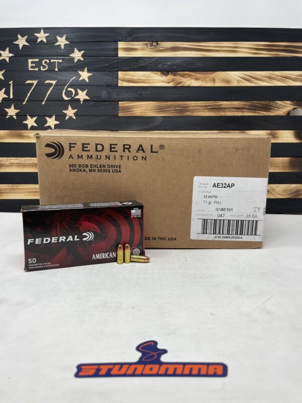 FEDERAL AMERICAN EAGLE 32 AUTO 71 GRAIN FMJ 1000 ROUNDS FREE SHIPPING!! AE32AP - Image 2