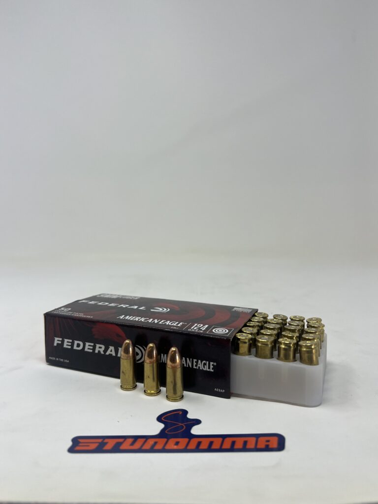 FEDERAL AMERICAN EAGLE 9MM 124GR FMJ 50 Rounds FREE SHIPPING ON CASE ...