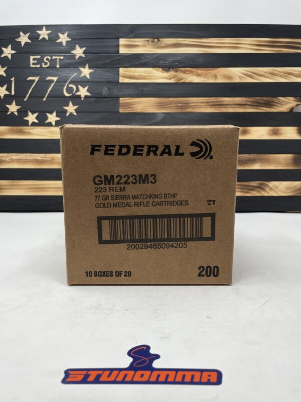 FEDERAL GOLD MDL 223REM 77 GRAIN BTHP 200 ROUNDS FREE SHIPPING!! GM223M3