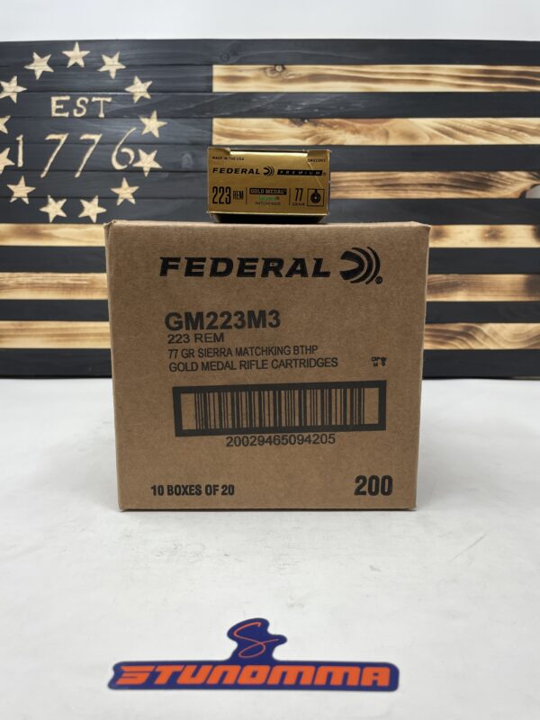 FEDERAL GOLD MDL 223REM 77 GRAIN BTHP 200 ROUNDS FREE SHIPPING!! GM223M3 - Image 2